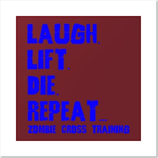 laugh lift die blue Posters and Art